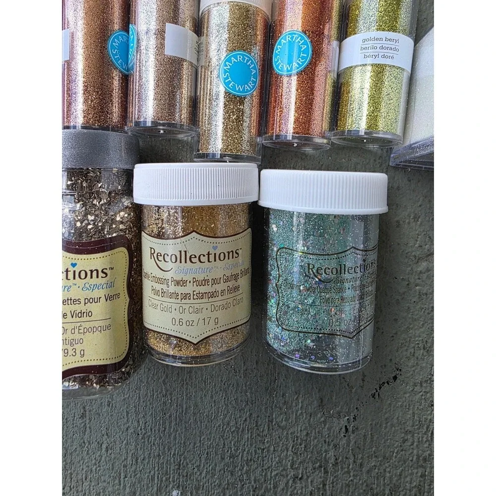 Martha Stewart Heidi Swapp Recollections Glitter Embossing Craft Lot 30pc E3